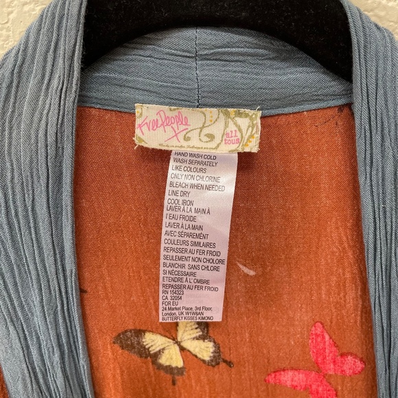 Free People Butterfly Kisses Kimono in Terracotta Como Size One Size - Picture 4 of 4